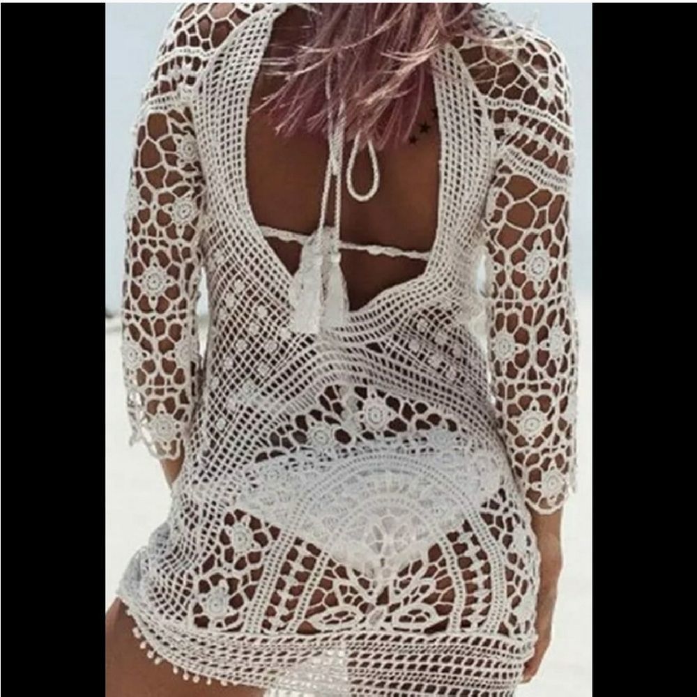 Beach bikinis cover openwork lace Dress Sexy Hollo - Picture 2 of 6